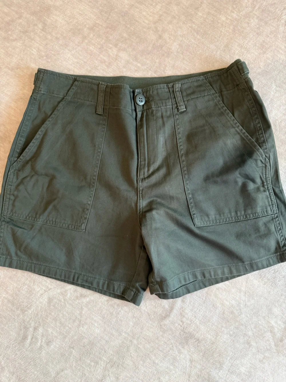 Andrew Marc Dark Olive Utility Bermuda Shorts